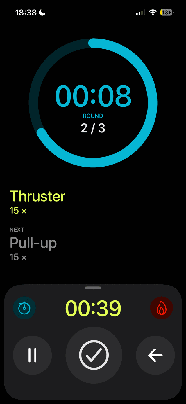 TopWOD Timer Screen - Precision workout timer with round tracking
